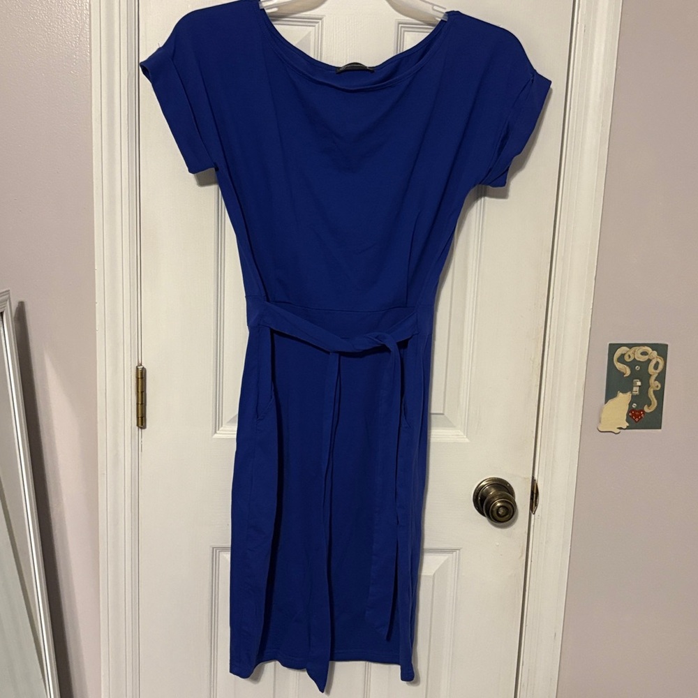 Pretty garden Elegant Blue Dress with Belt